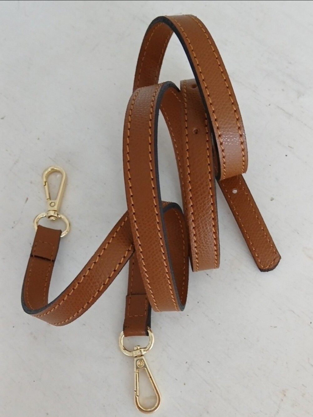 Crossbody Strap with Gold Clips - Brown